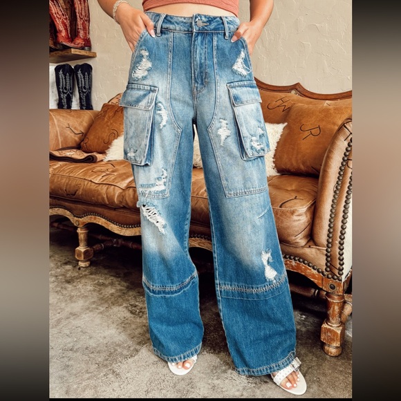 Cello “driskell cargo” jeans, size 3 - Picture 1 of 3